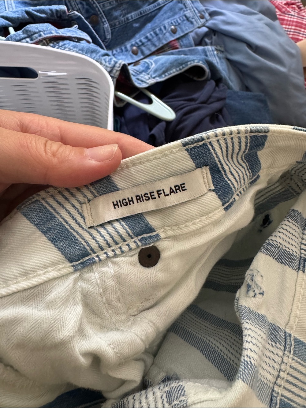 Wrangler Retro Bailey Striped Light Blue and White Flare Jeans Size 29 - Picture 8 of 11